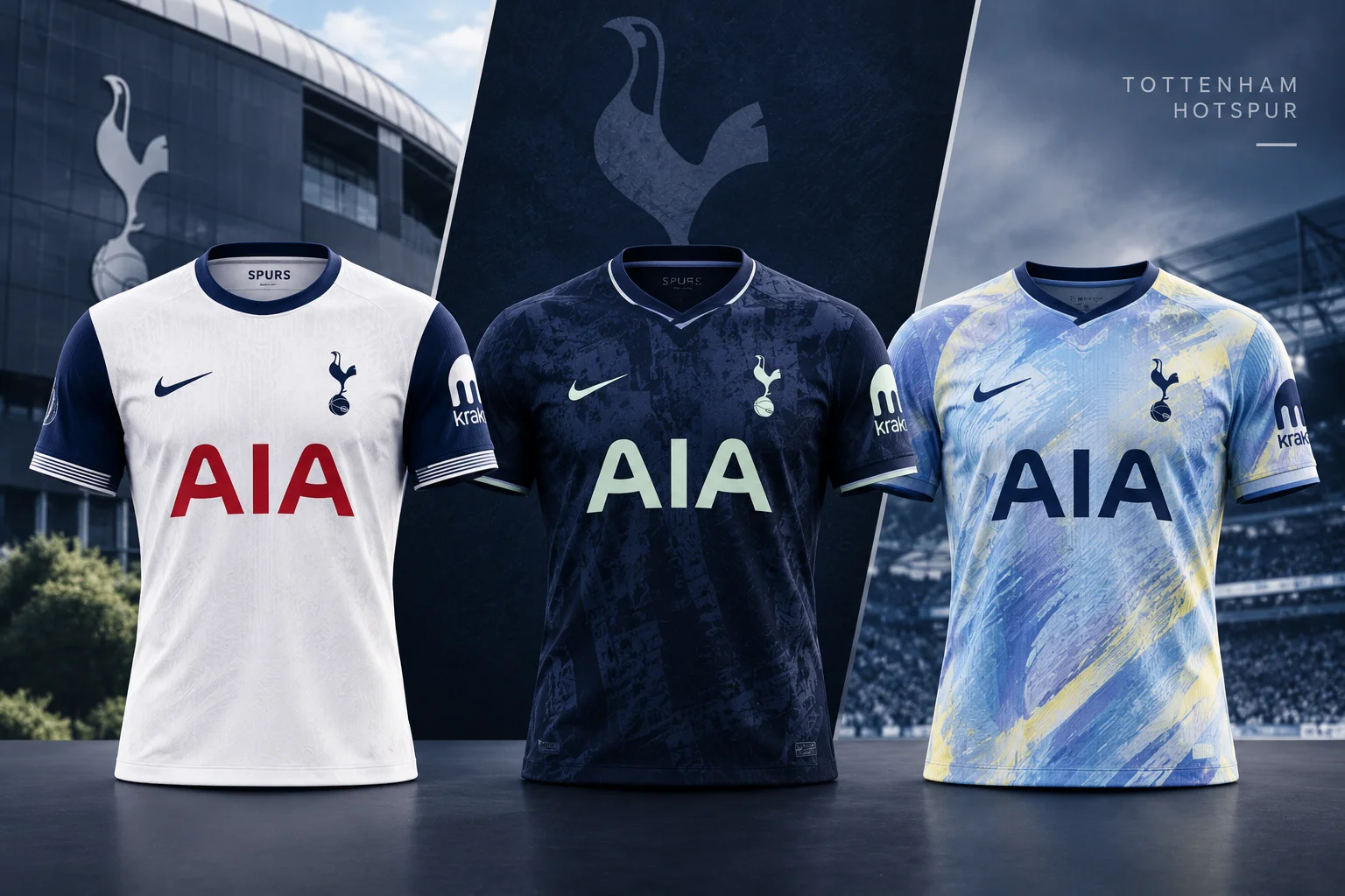 Tottenham Hotspur Shirts: Home, Away and Third Compared